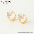 96983 xuping latest hot sale white crystal stone hoop earring for ladies